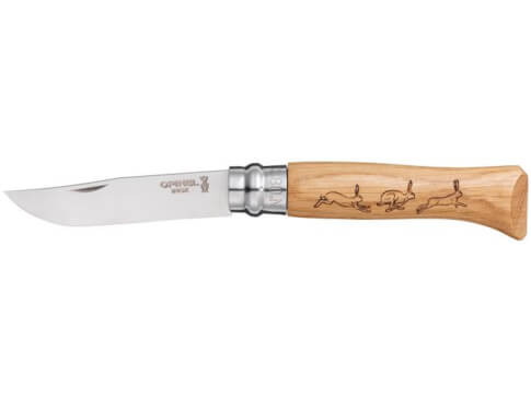Składany nóż Inox Animalia oak Hare No 08 Opinel