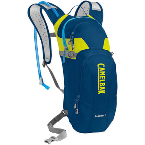 Lekki plecak rowerowy z systemem nawadniania Lobo 100 oz z bukłakiem Crux 3 L niebiesko żółty Camelbak