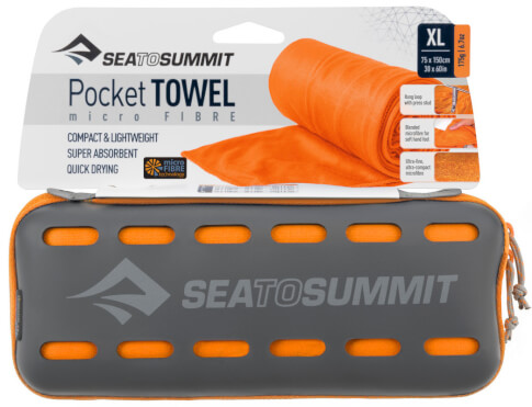 Ręcznik szybkoschnący 75x150 pomarańczowy Pocket Towel XL Sea To Summit