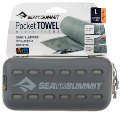 Ręcznik szybkoschnący 60x120 Pocket Towel L szary Sea To Summit