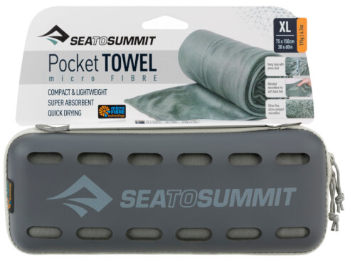 Ręcznik szybkoschnący 75x150 Pocket Towel XL szary Sea To Summit