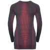 Damska koszulka antybakteryjna Odlo Performance Warm Top Crew Neck szaro czerwona