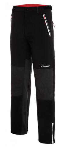 Oddychające spodnie softshell Summit Warm Pro czarno czerwone Viking