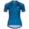 Koszulka rowerowa Stand Up Element Print Odlo niebieska z motywem kwiatowym