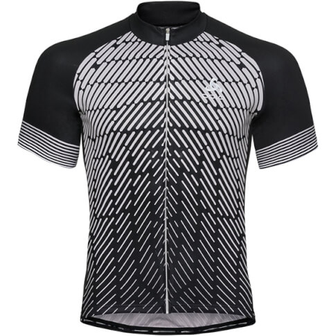 Koszulka rowerowa Stand Up collar full zip Fujin Print Odlo czarna