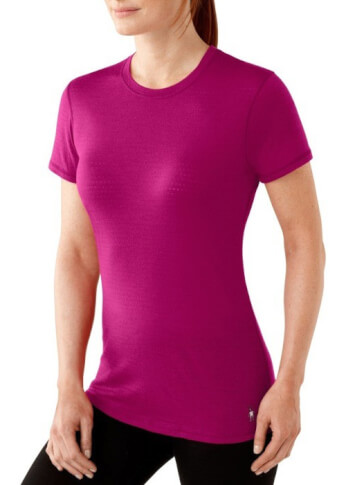 Koszulka 100% merino W'S Microweight Tee Berry Smartwool różowa