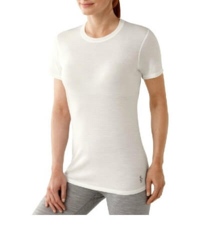 Koszulka 100% merino W'S Microweight Tee Smartwool biała