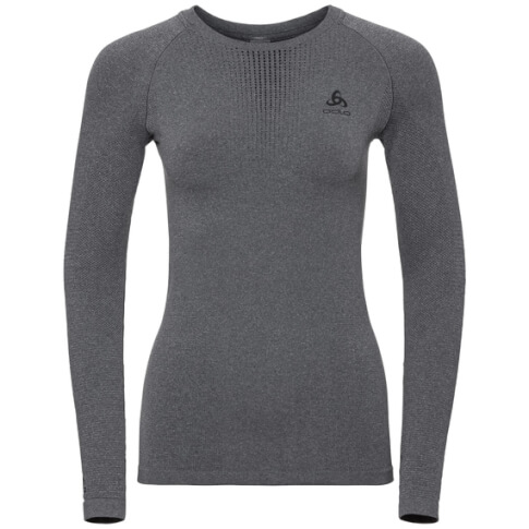 Damska koszulka antybakteryjna Odlo Performance Warm Top Crew Neck szara