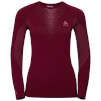 Damska koszulka antybakteryjna Odlo Performance Warm Top Crew Neck bordowa