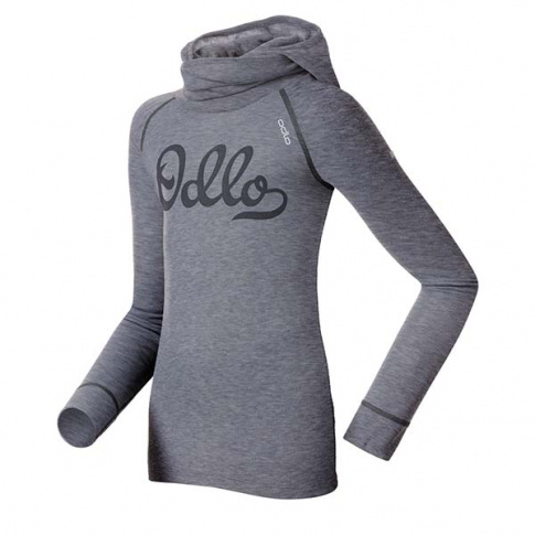 Koszulka z kominiarką Active warm Kids Bl Top With Facemask Odlo szara