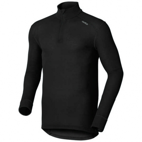 Koszulka termoaktywna Active Warm Shirt I/s turtle neck 1/2 zip Odlo czarna