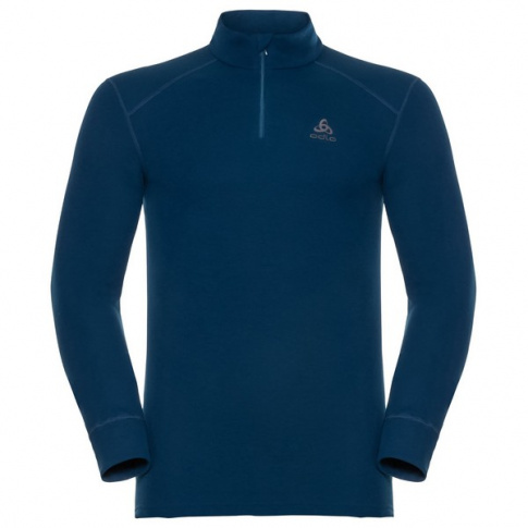 Koszulka termoaktywna Active Warm Shirt I/s turtle neck 1/2 zip Odlo granatowa