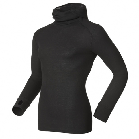 Koszulka z kominiarką Shirt I/s with facemask C/O Odlo czarna