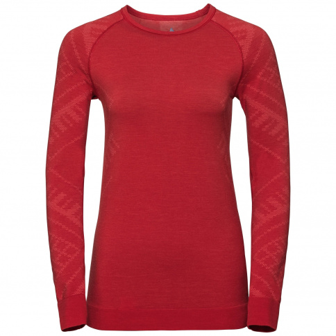 Bluzka techniczna Suw Top Natural Kinship Warm Odlo czerwona