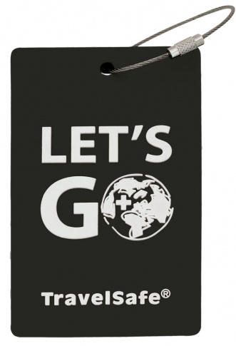 Zawieszka adresowa na bagaż Rubber Luggage ID Tag Black TravelSafe