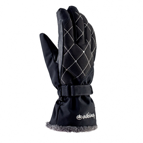 Damskie rękawiczki narciarskie Crystal Viking czarne