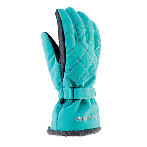 Damskie rękawiczki narciarskie Crystal Viking turkusowe