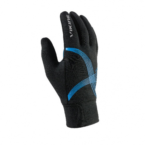 Rękawiczki z poduszkami żelowymi Flex Viking czarne z niebieskim