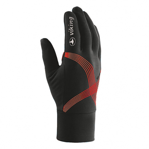 Rękawiczki sportowe żelowe Flex Viking czarne z czerwonym