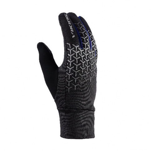 Rękawiczki sportowe dotykowe Orton Viking czarne z niebieskim
