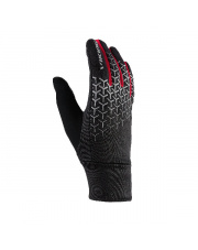 Rękawiczki sportowe dotykowe Orton Viking czarne z czerwonym