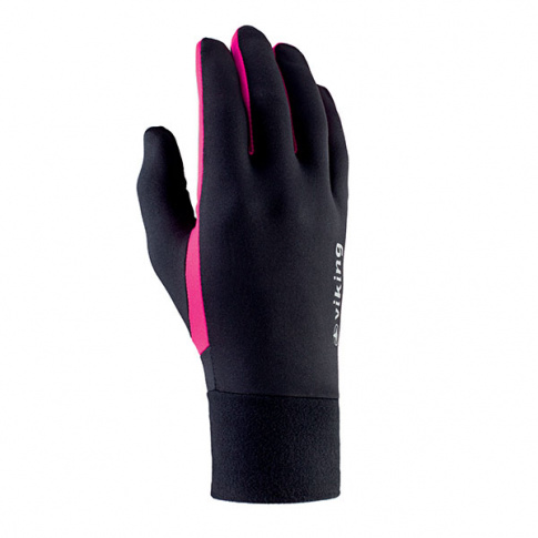 Rękawiczki sportowe dotykowe Runway Viking czarne z różowym