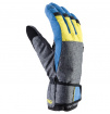 Proste rękawice narciarskie Trevali Viking szaro niebiesko żółte