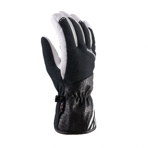 Damskie rękawiczki na narty Lady electra Viking czarno białe