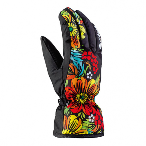 Rękawice narciarskie z motywem kwiatowym Tolina Viking czarne