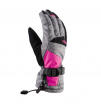 Damskie rękawice narciarskie Ronda Viking szaro różowe