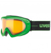 Gogle narciarskie o średniej wielkości oprawce Cevron Uvex czarno zielone