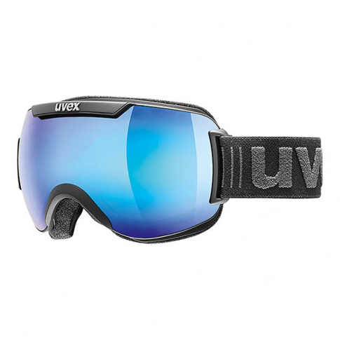 Topowe gogle narciarskie Downhill 2000 FM Uvex czarno niebieskie