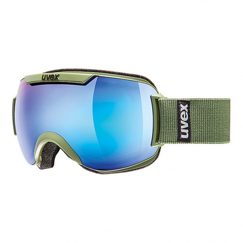 Topowe gogle narciarskie Downhill 2000 FM Uvex oliwkowo niebieskie
