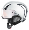 Nowoczesny kask narciarski Hlmt 500 Visor Chrome LTD Uvex biały
