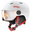 Dziecięcy kask narciarski z wizjerem Junior Visor Pro biały Uvex