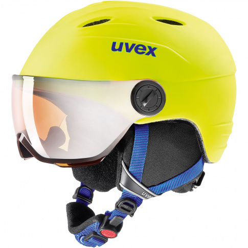 Dziecięcy kask narciarski z wizjerem Junior Visor Pro żółty Uvex