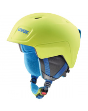 Juniorski kask narciarski Manic Pro Uvex limonkowo niebieski