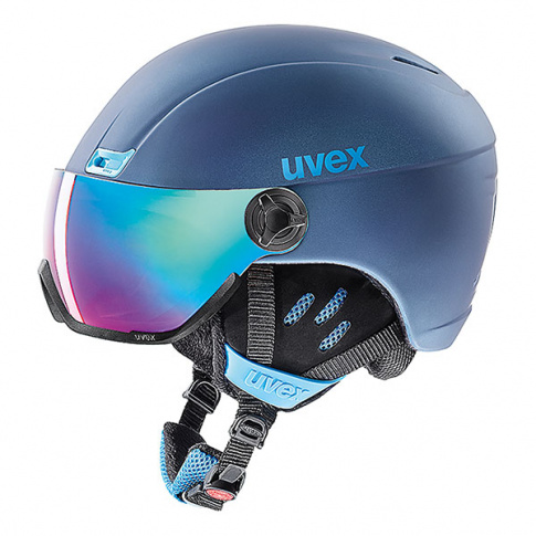 Kask narciarski z wizjerem Hlmt 400 visor style Uvex granatowy