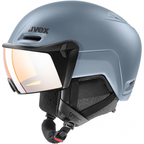 Kask sportowy Inmould z wizjerem Hlmt 700 Visor Uvex czarno srebrny