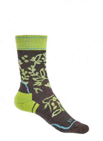 Skarpety trekkingowe Hike Mid Merino Endurofil brown/lime Bridgedale