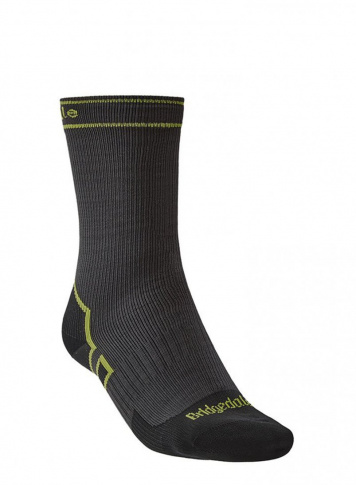 Wodoodporne skarpety StormSock Light Ankle dark grey/lime Bridgedale