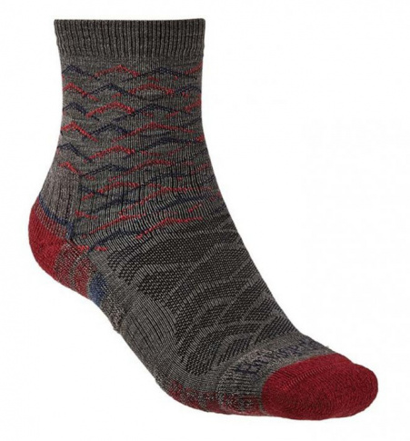 Skarpety trekkingowe Hike Light Merino Endurofil 3/4 brown/dk red Bridgedale