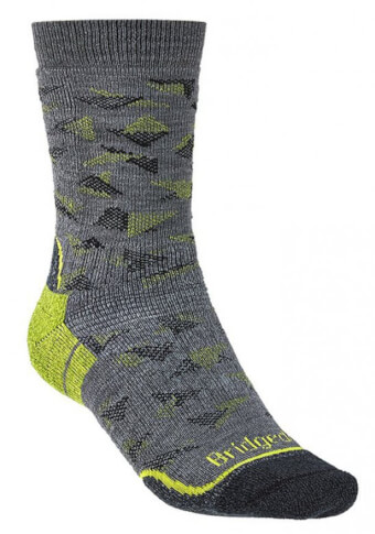 Skarpety termoaktywne Hike Mid Merino Endurance grey/lime Bridgedale