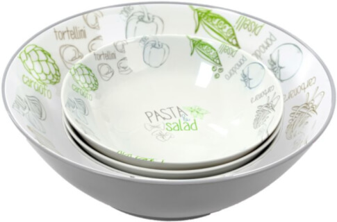 Talerz i miska do sałaty i pasty z melaminy Pasta & Salad Bowl Set Brunner