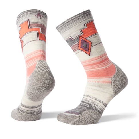Skarpety trekkingowe W'S PhD Outdoor Light Pattern Crew Smartwool szaro różowe