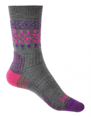 Skarpety trekkingowe Hike Light Merino Endurance grey/pink Bridgedale