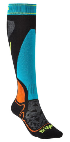 Dziecięce skarpety narciarskie Ski Junior Racer Merino Performance black/multi Bridgedale