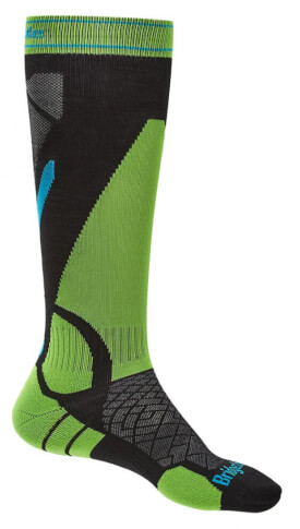 Skarpety narciarskie Ski Lightweight Merino Performance black/green Bridgedale