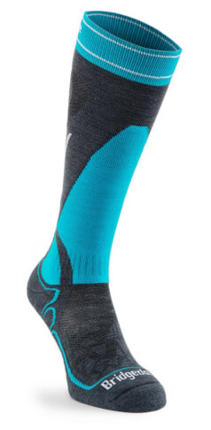 Skarpety narciarskie Ski Midweight Merino Performance gunmetal/turquoise Bridgedale