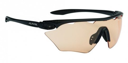 Okulary fotochromowe sportowe Twist Four Shield VL+ Black Matt Alpina szkło ORG S1-3